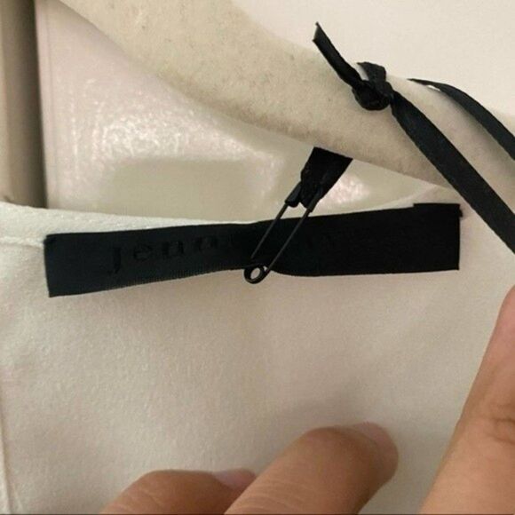 Jenni Kayne Crepe T-shirt Blouse Ivory - Picture 4 of 7